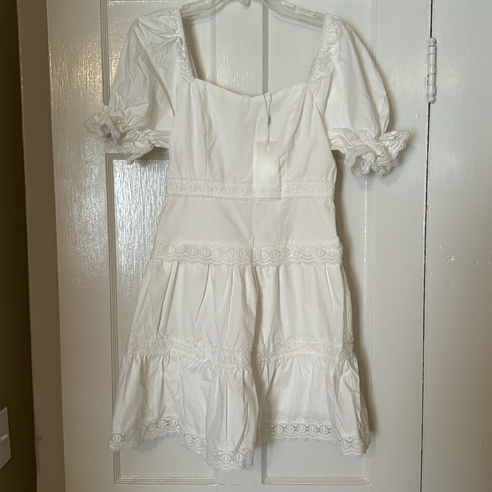 Endless Rose Sweetheart Lace Combo Puff Mini Dress NWT SIZE S - Picture 4 of 5